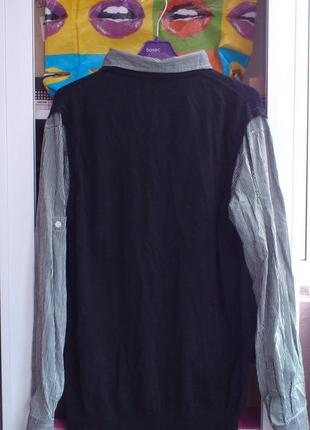 Свитер с имитацией рубашки-обманки matalan свитшот пуловер лонгслив джемпер р.l🇬🇧2 фото