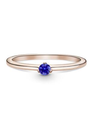 Серебряная кольца pandora rose с небесно-синим камешками2 фото