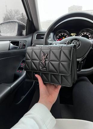 Сумка saint laurent (ysl) black nickel square💋