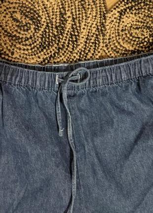 Широкие укороченные джинсовые штаны2 фото