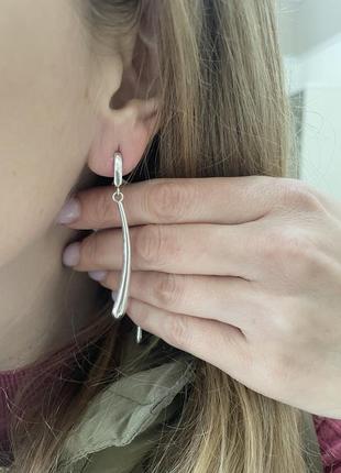 Серебряные серьги 925 проба (серебро, серебро)