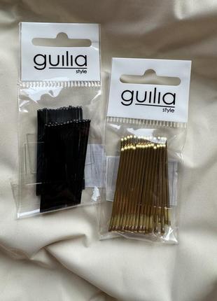 Невидимки/шпильки/заколки guilia (germany) черные и золотые
