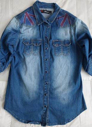 Джинсова жіноча сорочка