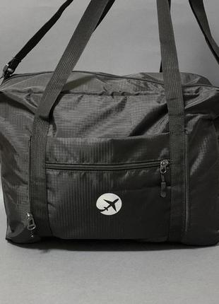 Дорожная складная сумка, легкая, водонепроницаемая, черная1 фото