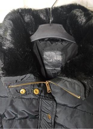 Крутая стеганая куртка с меховым воротничком new look3 фото