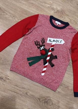 Новорічний светер з оленем фірми next
