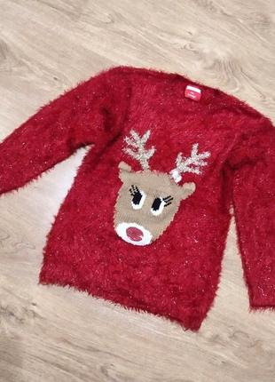 Червоний новорічний светер для дівчинки 12-13років. фірма george