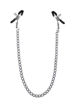 Зажимы для сосков с цепочкой feral feelings - nipple clamps classic, серебро/черный