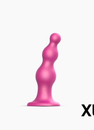 Насадка для страпона strap-on-me dildo plug beads framboise metallic xl