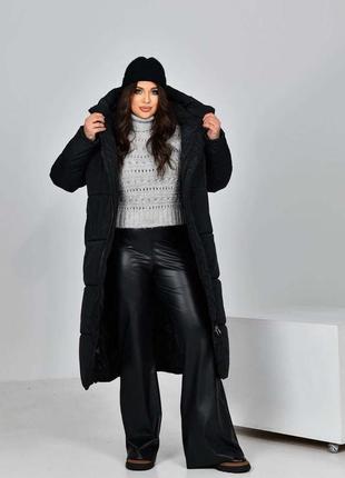 Жіноча тепла зимова куртка,пуховик,пальто,женская тёплая зимняя куртка,пуффер,стьобана,довге,пальто6 фото