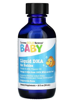 california gold nutrition дгк для дітей омега 3 жирні кислоти з вітаміном d3 1050 мг 50 м д3 cgn-0086 фото