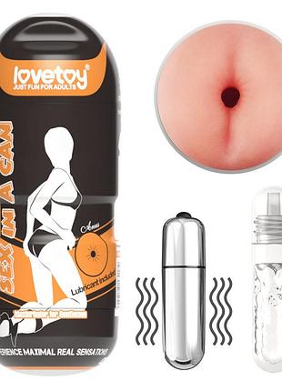 Мастурбатор для мужчин анал из киберкожи с вибрацией sex in a can anus lotus tunnel