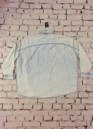 Джинсовая рубашка оверсайз с разрезами по бокам7 фото