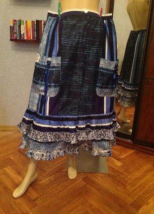 Натуральная, замечательная, дизайнерская юбка на кнопках, р. 56-64