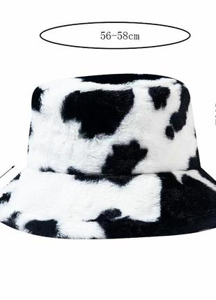 Крутая панама регулируемый размер иск мех хутро тепла шляпа корова капелюх4 фото