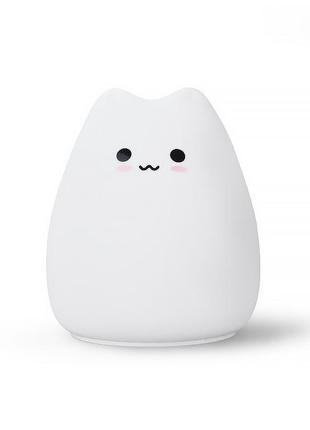 Дитячий силіконовий світильник lesko little cat silicone light ljc-101 кіт бездротовий мінінічник