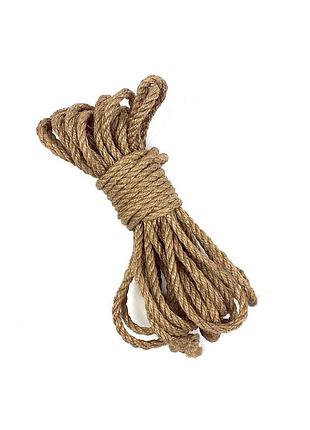 Джутова мотузка bdsm 8 метрів, 6 мм, колір натруальный