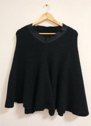 Чорне пончо з 55% альпаки stefanel