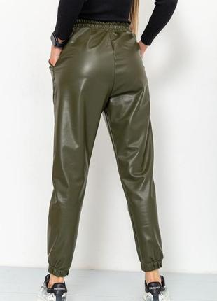 Утепленные кожаные джоггеры штаны на флисе брюки спортивные3 фото