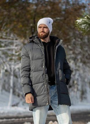 Зимова подовжена чоловіча куртка4 фото