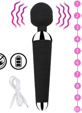 Вібратор мікрофон кліторальний стимулятор usb av vibrator чорного кольору