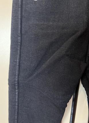 Джинсы черные джинс новые на резинке с утеплением плотная ткань высокая посадка девочка3 фото