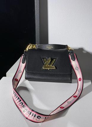 Женская сумка louis vuitton twist mm bag black/gold2 фото