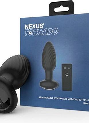 Анальная пробка nexus tornado remote control rotating butt plug - black 6