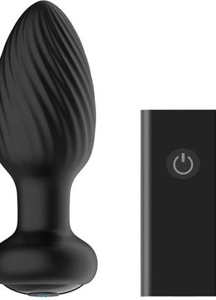 Анальная пробка nexus tornado remote control rotating butt plug - black 2
