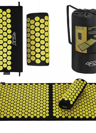 Коврик акупунктурный с валиком 4fizjo classic mat xl аппликатор кузнецова 4fj0087 black/yellow poland