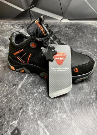 Зимние мужские ботинки merrell black orange (термо) 403 фото