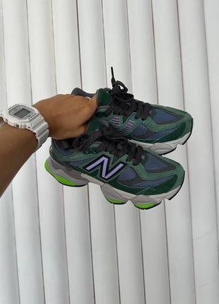 Розкішні жіночі кросівки new balance 9060 nightwatch green premium малахітові9 фото