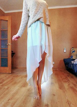 Воздушкая юбка нежного мятного цвета