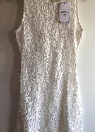 Sale белое кружевное платье футляр zara  pull&bear s1 фото