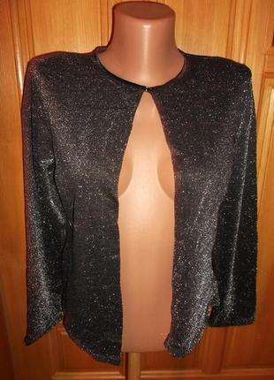 Блуза туника черная люрекс овесрсайз р. 16- l - xl - new look