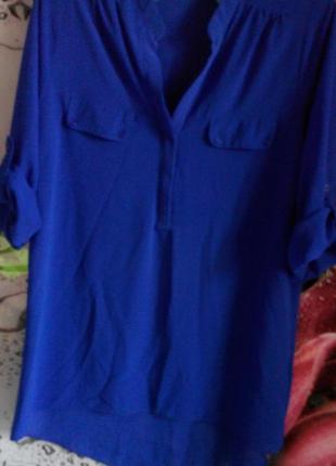 Актуальная рубашка оверсайз василькового цвета от tu2 фото