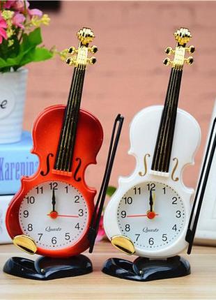 Часы будильник в форме скрипки (подарок музыканту либо меломану)1 фото