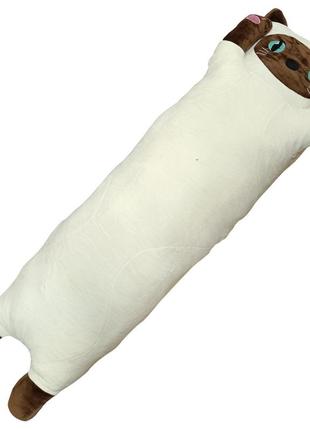 М'яка іграшка "кіт батон" k15311, 85 см (білий)