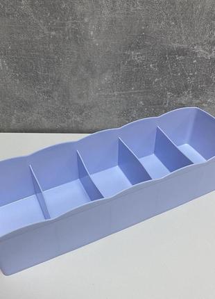 Органайзер для мелочей прямоугольный 27*9*6.5 см 5 секций elif plastik e-393 голубой1 фото