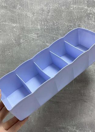 Органайзер для мелочей прямоугольный 27*9*6.5 см 5 секций elif plastik e-393 голубой3 фото