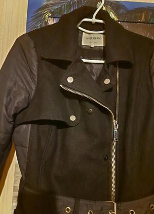 Стильна подовжена курточка з натуральної шерсті / пальто river island4 фото