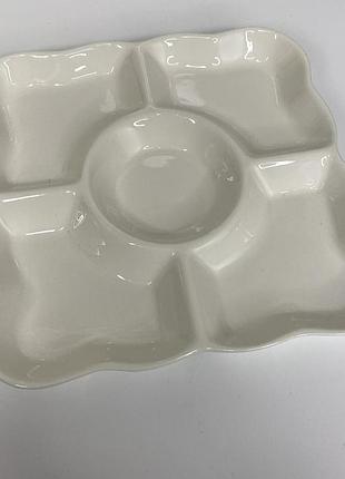 Менажница фарфоровая квадратная 28,2*28,2*2,8 см helios 2613