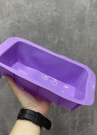 Форма для хлеба силиконовая прямоугольная 25*13,5*7 см фиолетовая a-plus 19232 фото