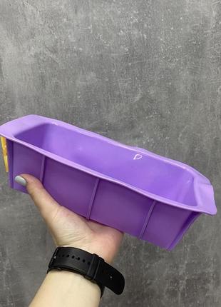 Форма для хлеба силиконовая прямоугольная 25*13,5*7 см фиолетовая a-plus 19234 фото