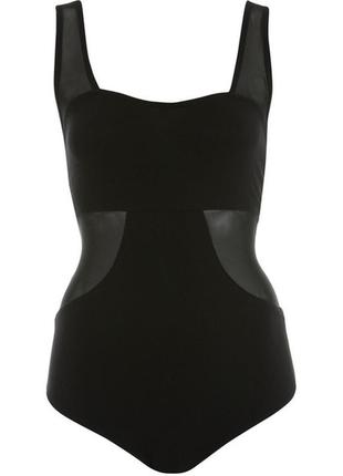 Бавовняний боді з сітчастими вставками miss selfridge