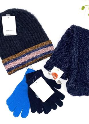 Комплект: ✅ шапка с отворотом ✅ перчатки ✅ шарф/б бренд: cool club Планер: 54+3 фото