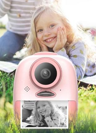 Мини фотоапарат дитячий з моментальним друком pink/рожева5 фото