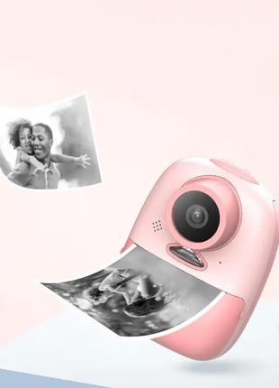 Мини фотоапарат дитячий з моментальним друком pink/рожева7 фото