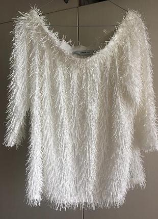 Шикарная фактурная белоснежная блуза