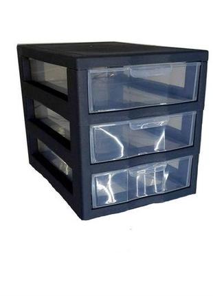 Комод-мини пластиковый 3 яруса 20 х 19 х 27 см алеана 127014